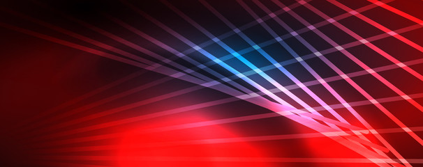 Neon blue glowing lines, magic energy space light concept, abstract background wallpaper design