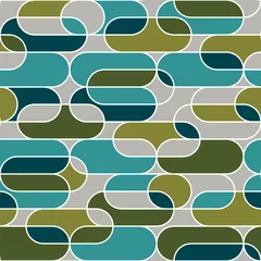 No drill light filtering roller blinds Retro style Geometry seamless pattern in vintage 70s style.