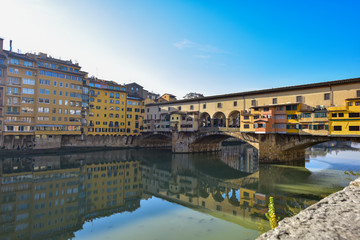 Obraz premium Ponte Vecchio over the Arno River in Florence. Tuscany. Italy. 