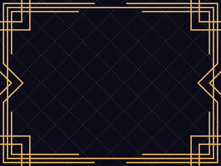 Art deco frame. Vintage linear border. Design a template for invitations, leaflets and greeting cards. The style of the 1920s and 1930s. Vector illustration