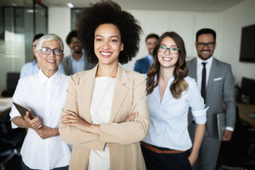 Successful business group of people at work in office