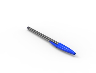 3D rendering of ballpoint pens isolated on white background.