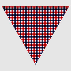 Happy holyday day triangular flag for planar festivals with red, blue and white color stars, stripes, checkered, chevrons. fective background.