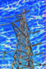 fractal picture of electric tower high voltage