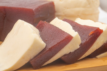 Brazilian Minas Cheese with Goiabada, Guava Dessert.