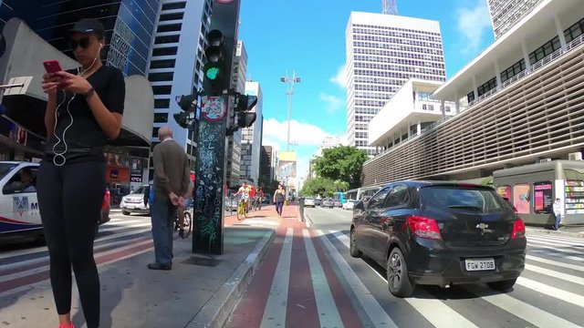 Hyper lapse of Paulista Avenue in Sao Paulo, Brazil