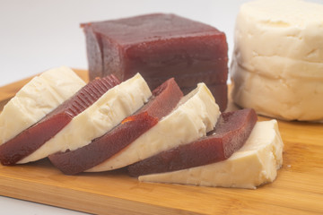 Brazilian Minas Cheese with Goiabada, Guava Dessert.