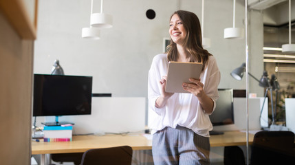 Start up of enterprise, women leader the new company self confident