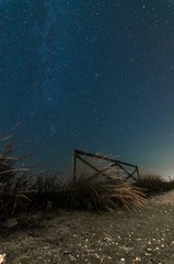 Night landscape with path and starry sky