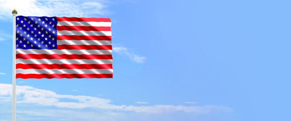 Flag USAover blue sky background