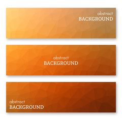 Fototapeta premium Set of three banners in low poly art style