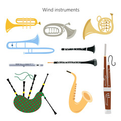 Fototapeta premium Set of wind instruments on the white background.
