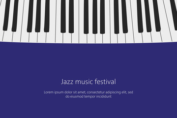 Fototapeta premium Music festival poster template with piano keys.