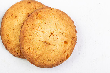 two pieces of fresh delicious shortbread biscuits
