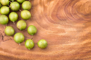 Melicoccus bijugatus - Natural fruit of the intertropical zone of America. Text space