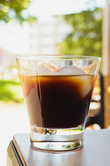 ice espresso. Coffee on the rocks