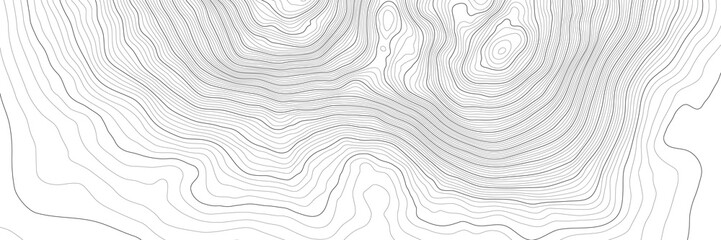 The stylized height of the topographic contour in lines and contours. The concept of a conditional geography scheme and the terrain path. Vector illustration.