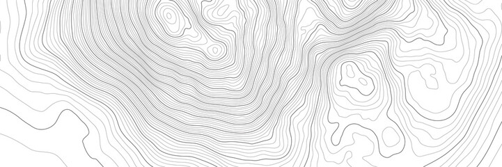 The stylized height of the topographic contour in lines and contours. The concept of a conditional geography scheme and the terrain path. Vector illustration.