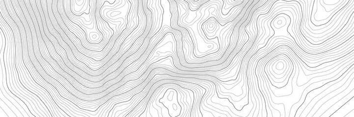 The stylized height of the topographic contour in lines and contours. The concept of a conditional geography scheme and the terrain path. Vector illustration. - obrazy, fototapety, plakaty