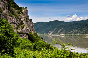 Obraz na płótnie Canvas Danube river gorge in national park Djerdap in Serbia, Serbian and Romanian border