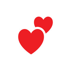 Two hearts vector icon. Double heart symbol of love.