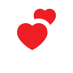 Two hearts vector icon. Double heart symbol of love.