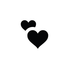 Two hearts vector icon. Double heart symbol of love.