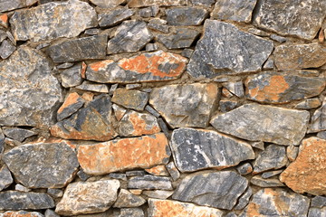 Big gray wall from stone bricks
