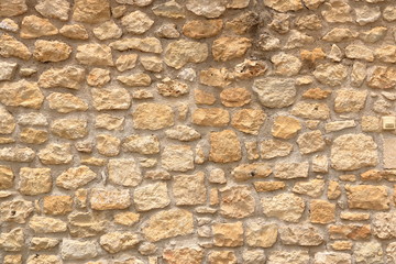 Big yellow wall from stone bricks