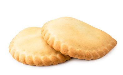 Two cookie sochnik closeup on a white. Isolated