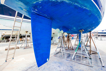 boat maintenance at the shipyard