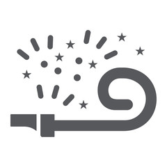 Birthday whistle glyph icon, party and decoration, party whistle sign, vector graphics, a solid pattern on a white background.