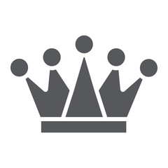 Crown glyph icon, royalty and leader, royal sign, vector graphics, a solid pattern on a white background.