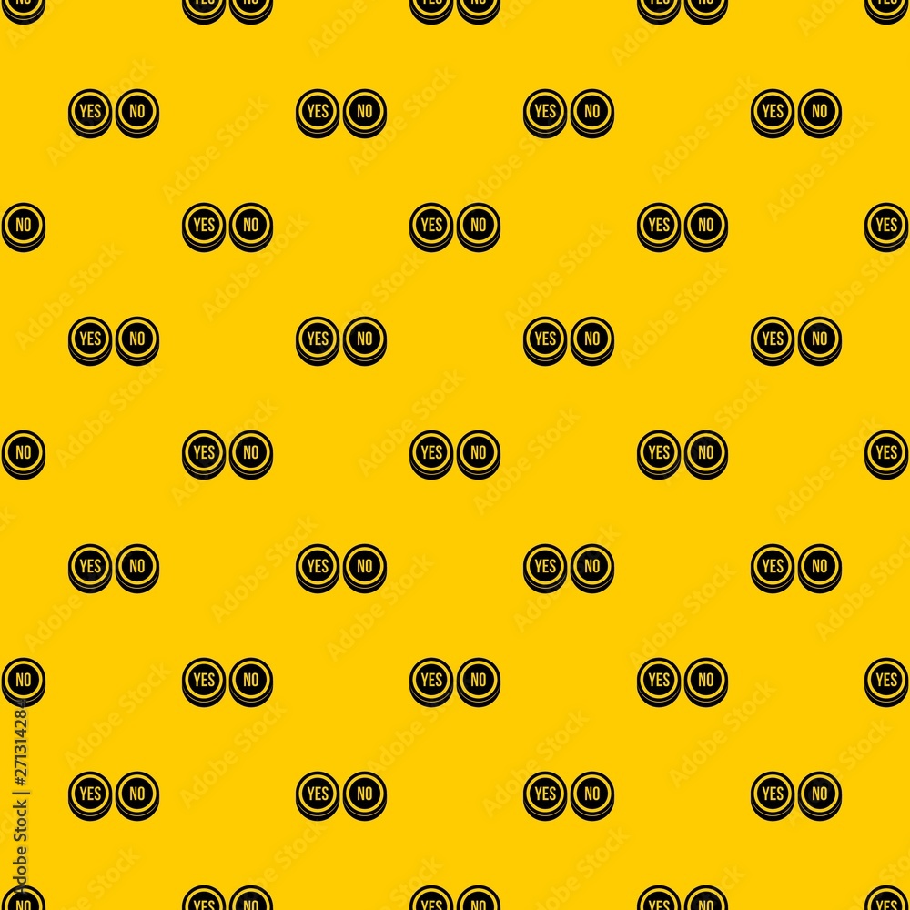 Poster round signs yes and no pattern seamless vector repeat geometric yellow for any design