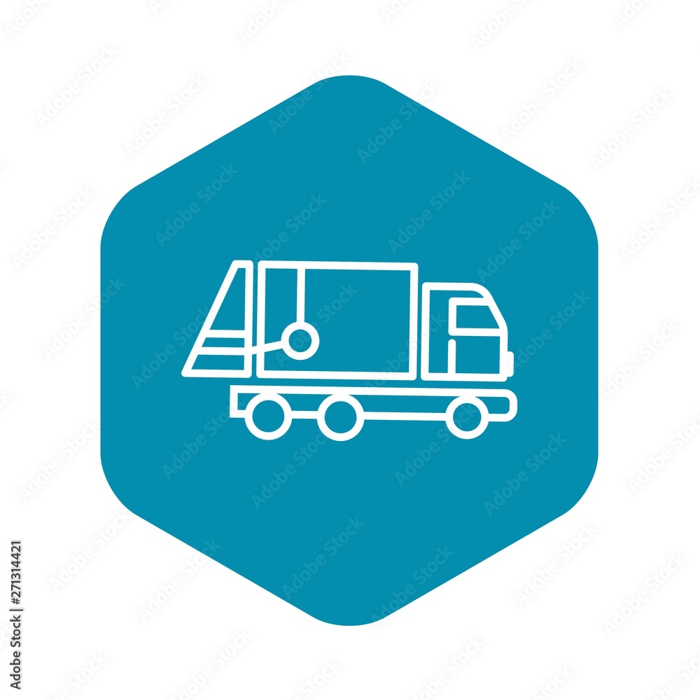 Poster garbage truck icon. outline garbage truck vector icon for web design isolated on white background