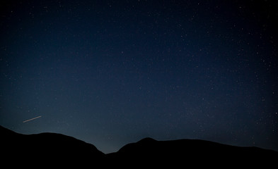 The beauty of the starry sky in the mountains