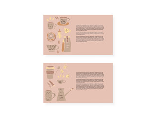Banner template of coffee theme. Vector set.