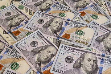 American dollars background, closeup