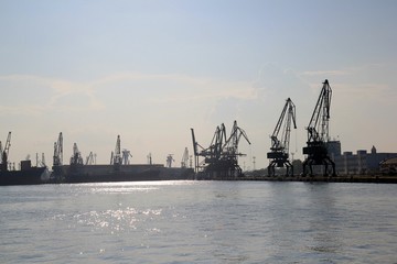 Gantry cranes in the port of Varna (Bulgaria)