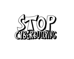 Stop cyberbullying quote. Vector text design sign.