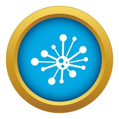 Round bacteria icon blue vector isolated on white background for any design