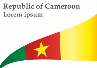 Flag of Cameroon, Republic of Cameroon. Template for award design, an official document with the flag of Cameroon. Bright, colorful vector illustration.