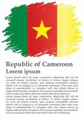Flag of Cameroon, Republic of Cameroon. Template for award design, an official document with the flag of Cameroon. Bright, colorful vector illustration.