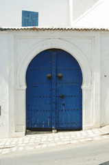 tradition mediterranean blue wooden door