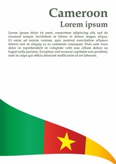 Flag of Cameroon, Republic of Cameroon. Template for award design, an official document with the flag of Cameroon. Bright, colorful vector illustration.