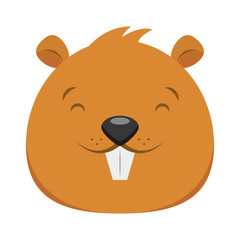 beaver face animal cartoon character