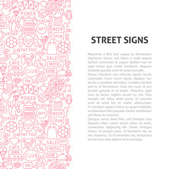 Fototapeta na wymiar Street Signs Line Pattern Concept