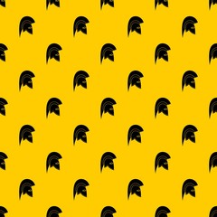 Roman helmet pattern seamless vector repeat geometric yellow for any design