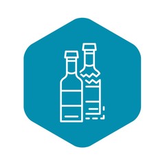 Crack glass bottle icon. Outline crack glass bottle vector icon for web design isolated on white background