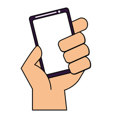 hand holding smartphone device